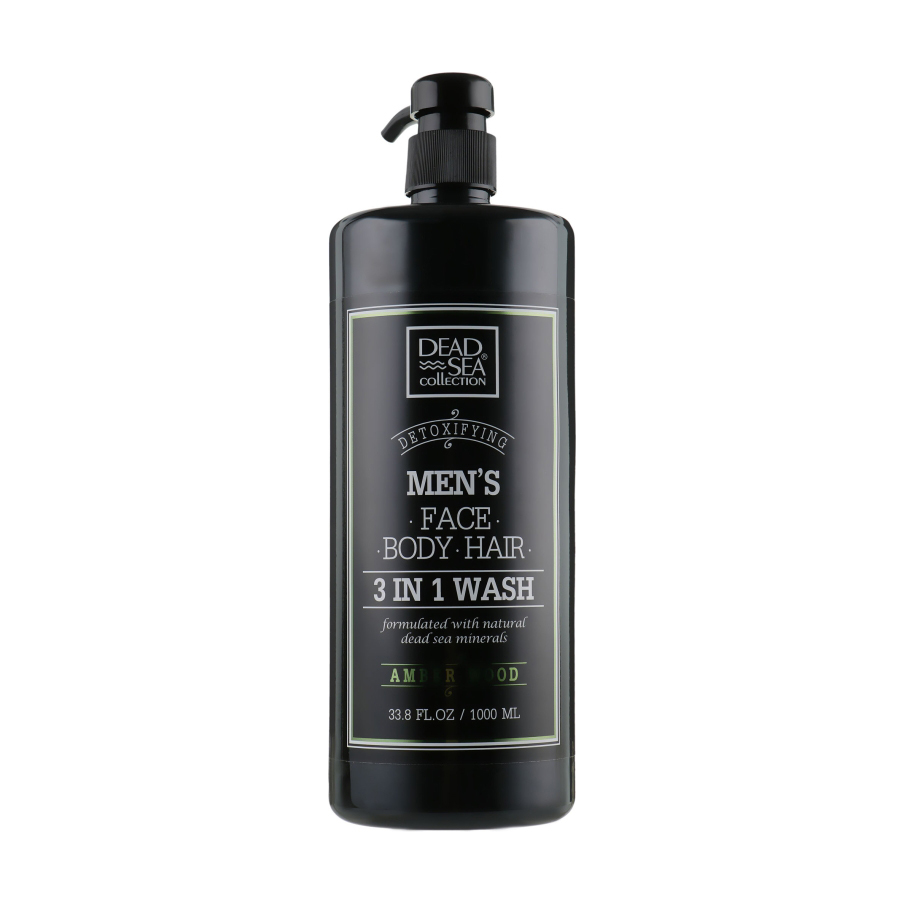 Чоловічий гель для душу, волосся та обличчя Dead Sea Collection Men's Amberwood Face Body Hair 3 Іn 1 Wash, 1 л