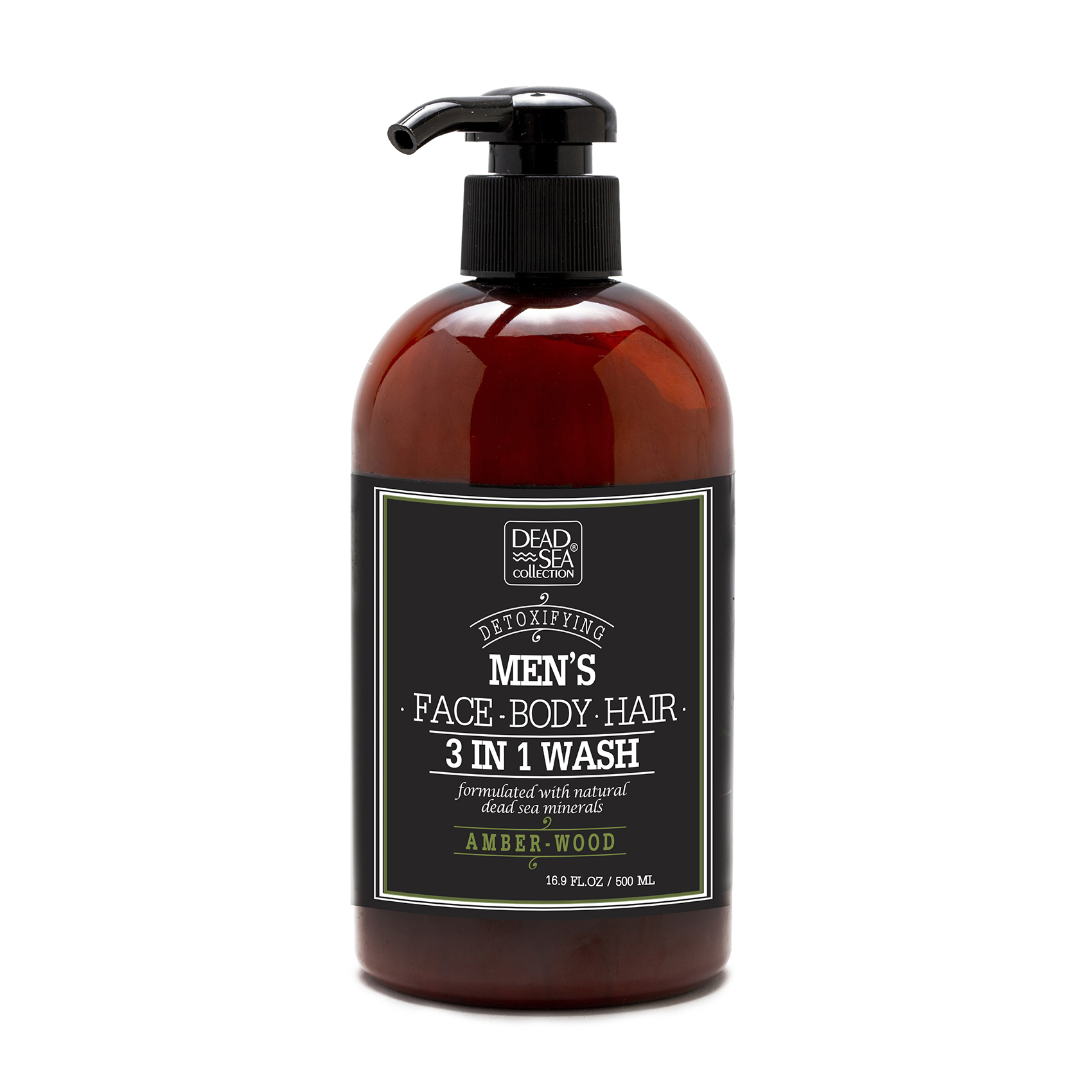 Чоловічий гель для душу, волосся та обличчя Dead Sea Collection Men's Amberwood Face Body Hair 3 Іn 1 Wash, 500 мл